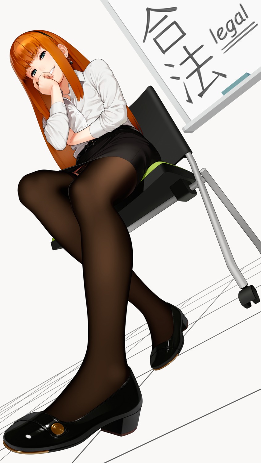 go_robots, heels, pantsu, thighhighs