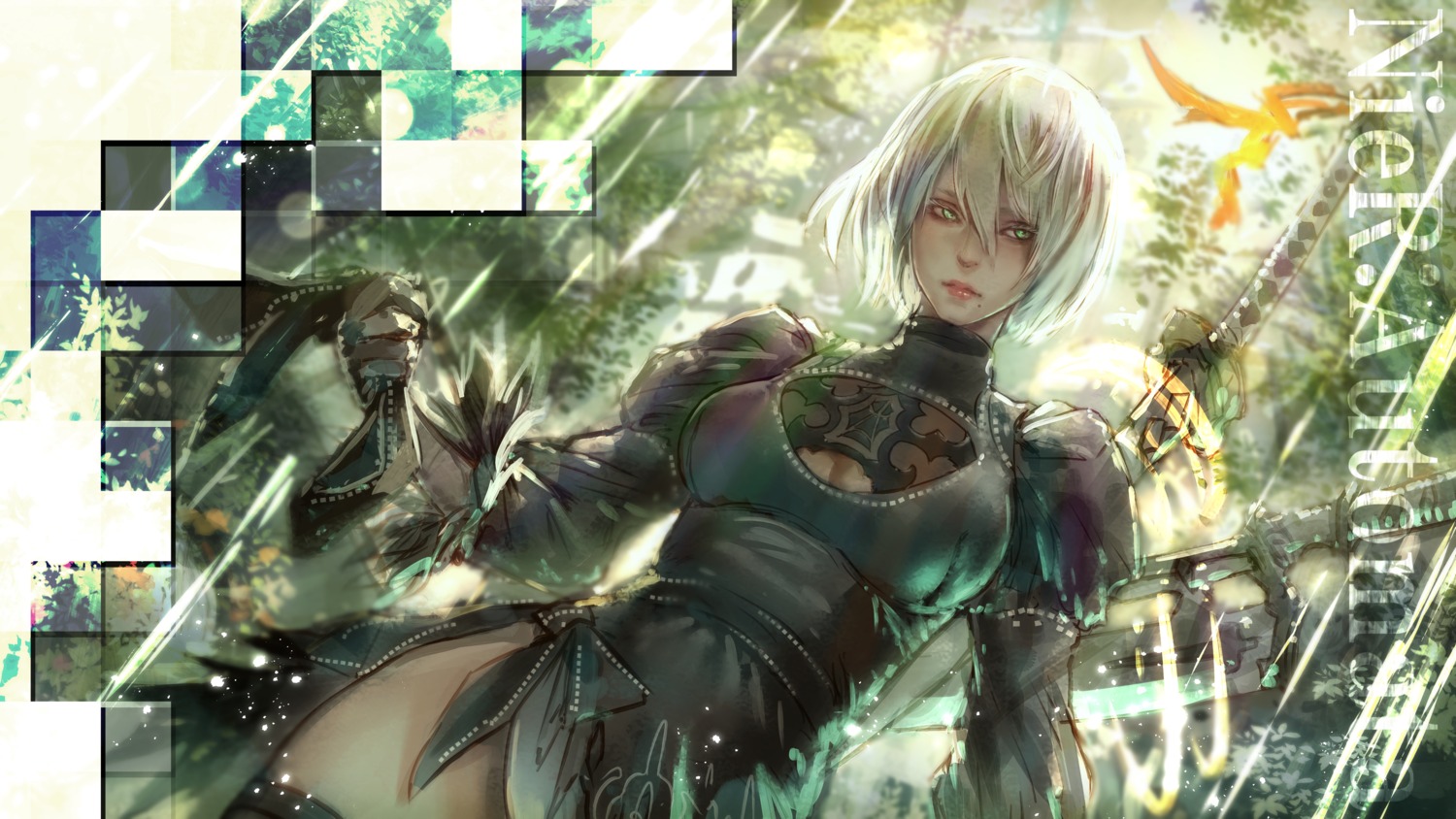 cleavage, dress, kaburagi_yasutaka, nier, nier_automata, pantsu, yorha_no.2_type_b