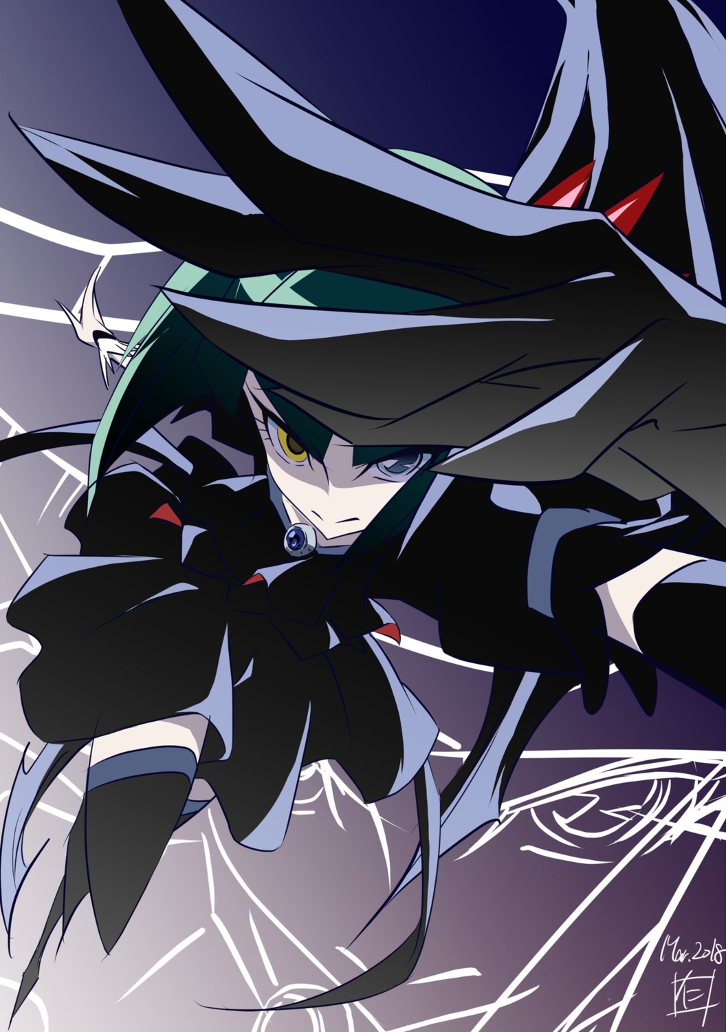 dark_precure, heartcatch_precure!, heterochromia, nii_manabu, precure, thighhighs