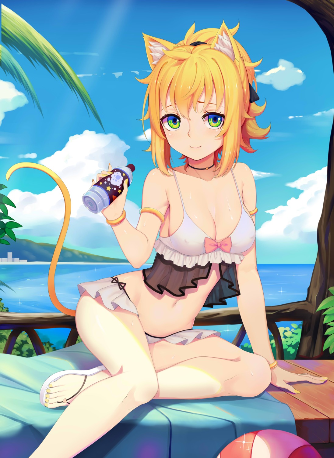 animal_ears, bikini, cleavage, sonikey0_0, swimsuits, tail