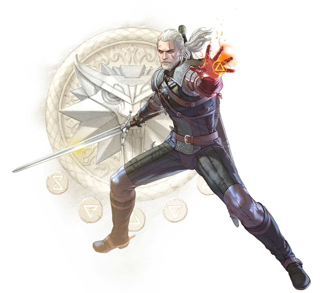 armor, geralt_of_rivia, kawano_takuji, male, namco, soul_calibur, soul_calibur_vi, the_witcher_3