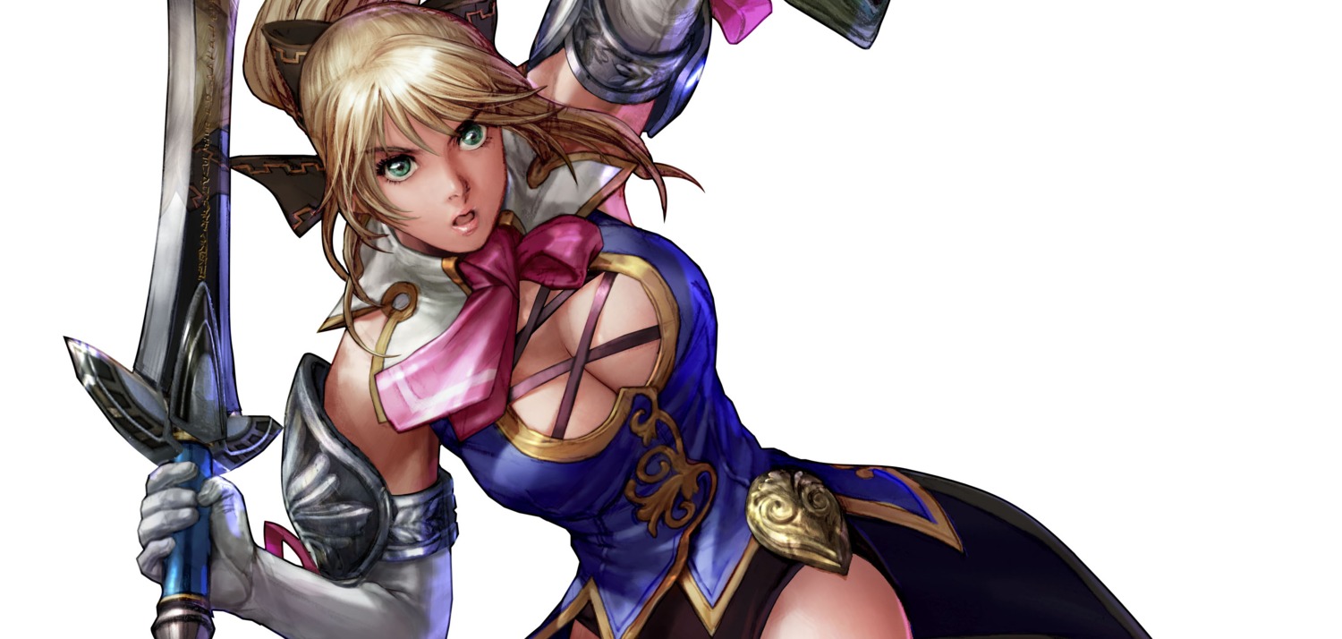 cassandra_alexandra, cleavage, kawano_takuji, soul_calibur, soul_calibur_iv, sword, weapon