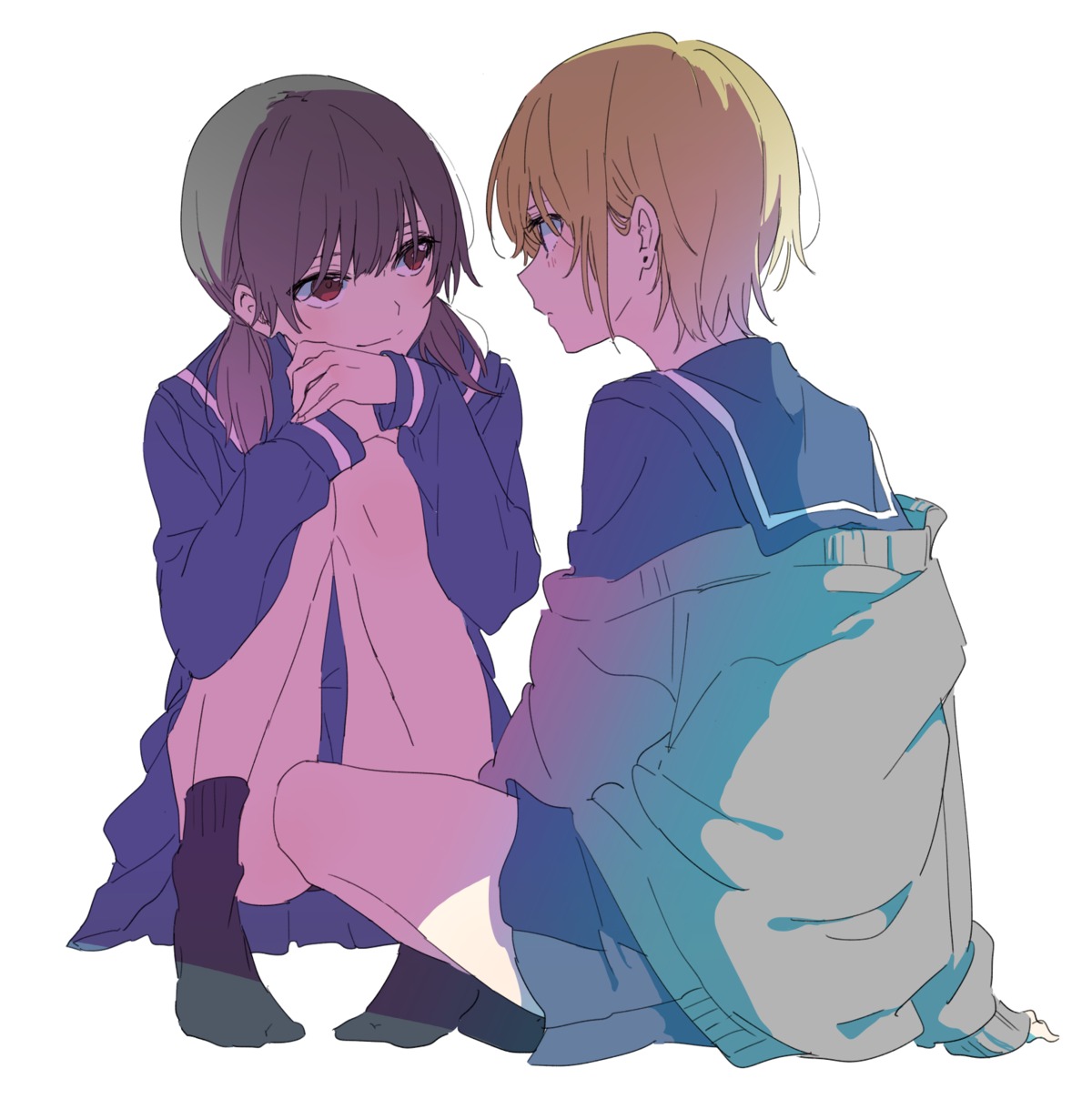 monsieur, seifuku, sweater, yuri