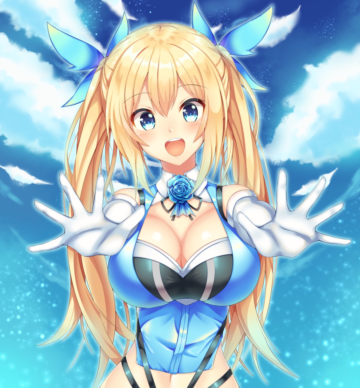 amagi_korona, cleavage, mirai_akari, mirai_akari_project