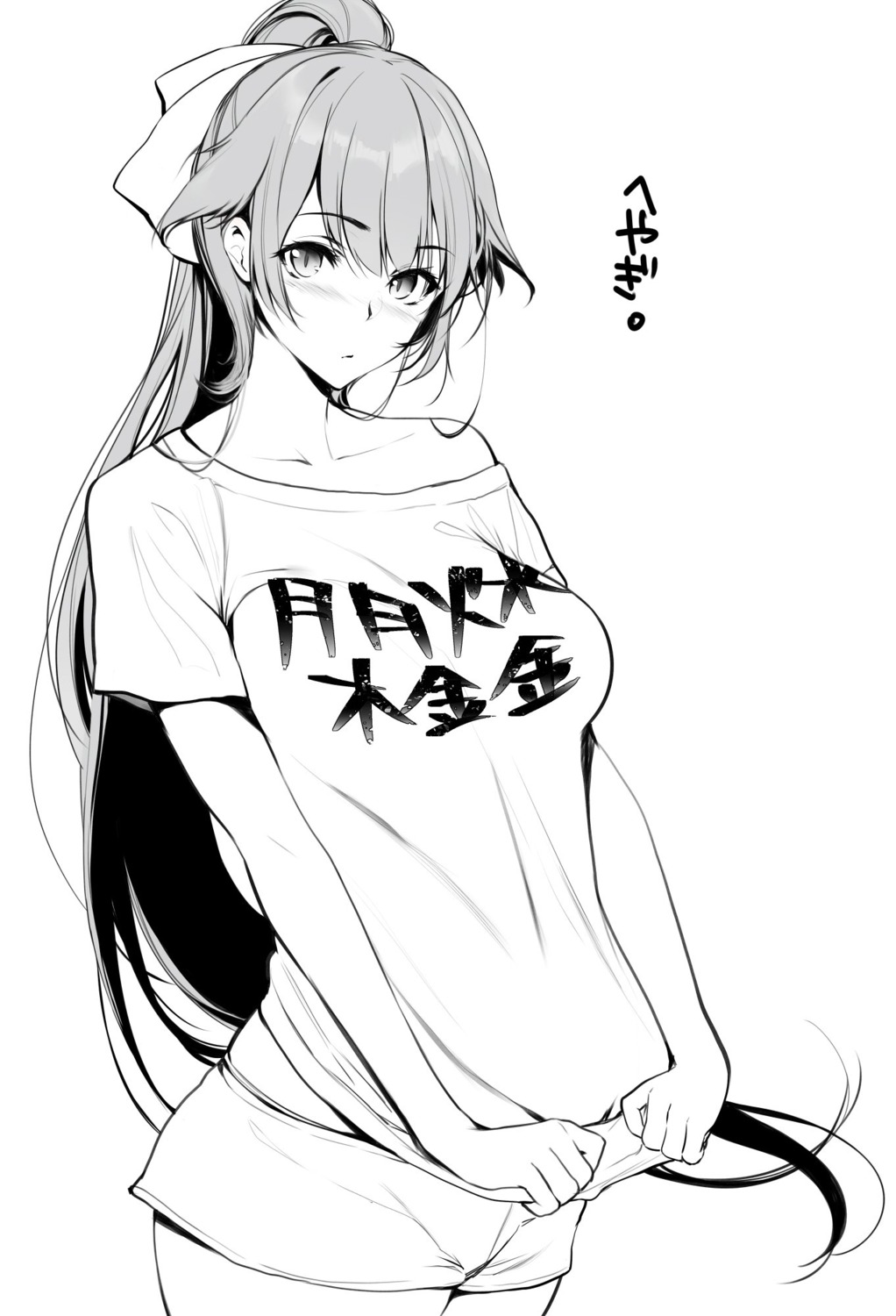 azur_lane, monochrome, takao_(azur_lane), warabino_matsuri