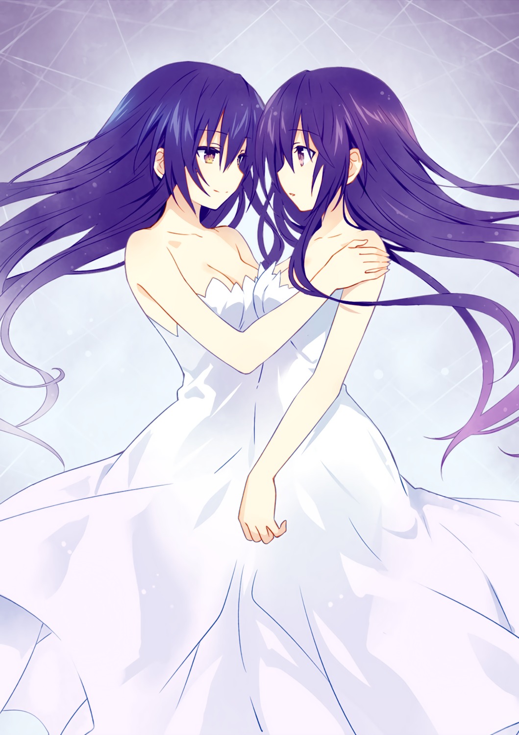 cleavage, date_a_live, dress, tsunako, yatogami_tenka, yatogami_tooka