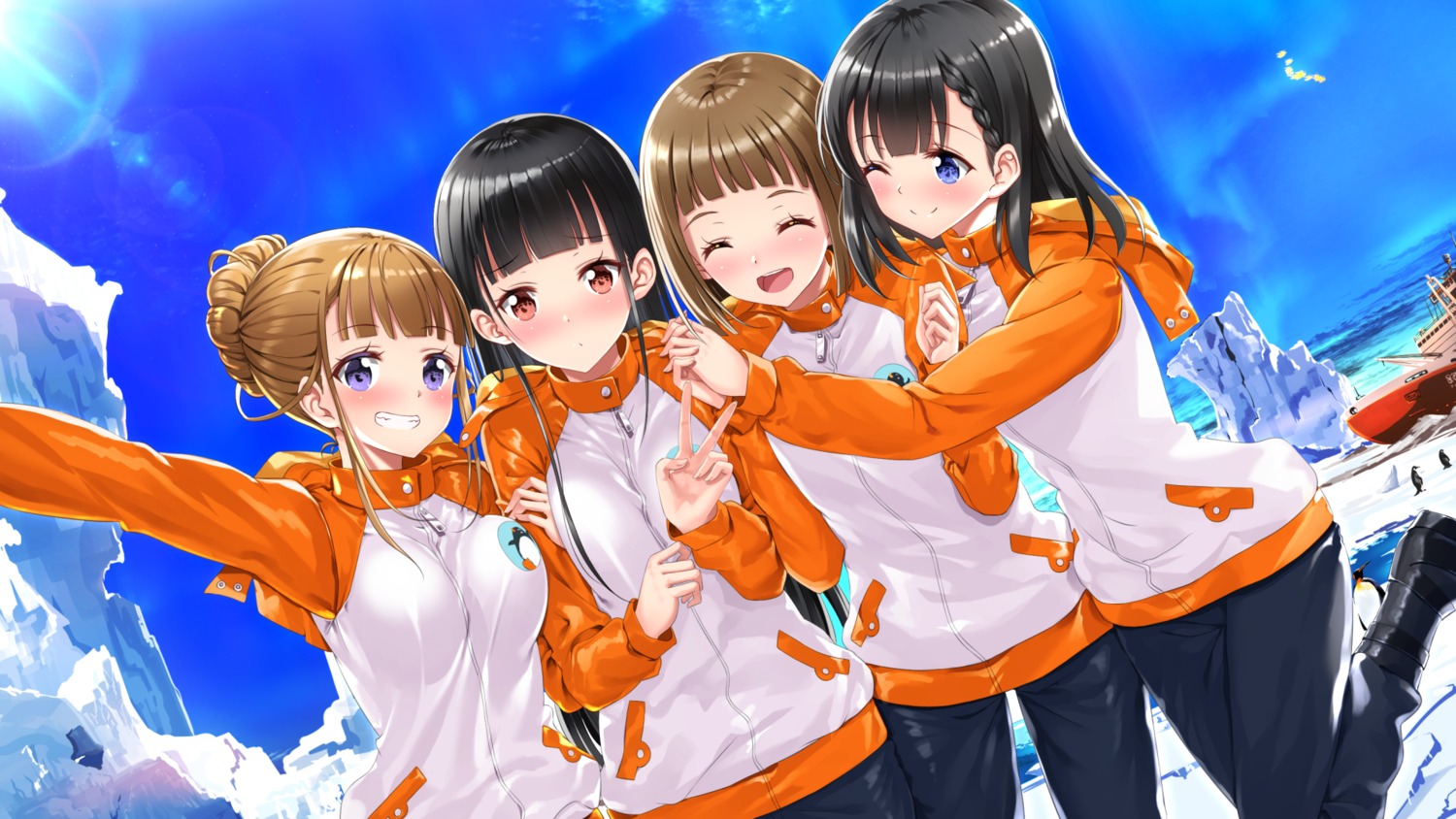 gym_uniform, kobuchizawa_shirase, miyake_hinata, shiraishi_yuzuki, sora_yori_mo_tooi_basho, swordsouls, tamaki_mari, wallpaper
