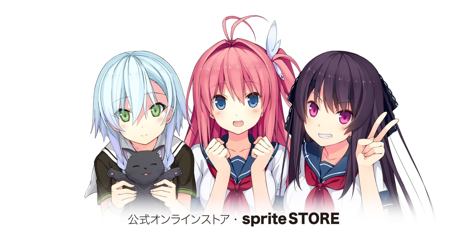 ao_no_kanata_no_four_rhythm, inui_saki, kurashina_asuka, neko, seifuku, sprite, suzumori, tobisawa_misaki