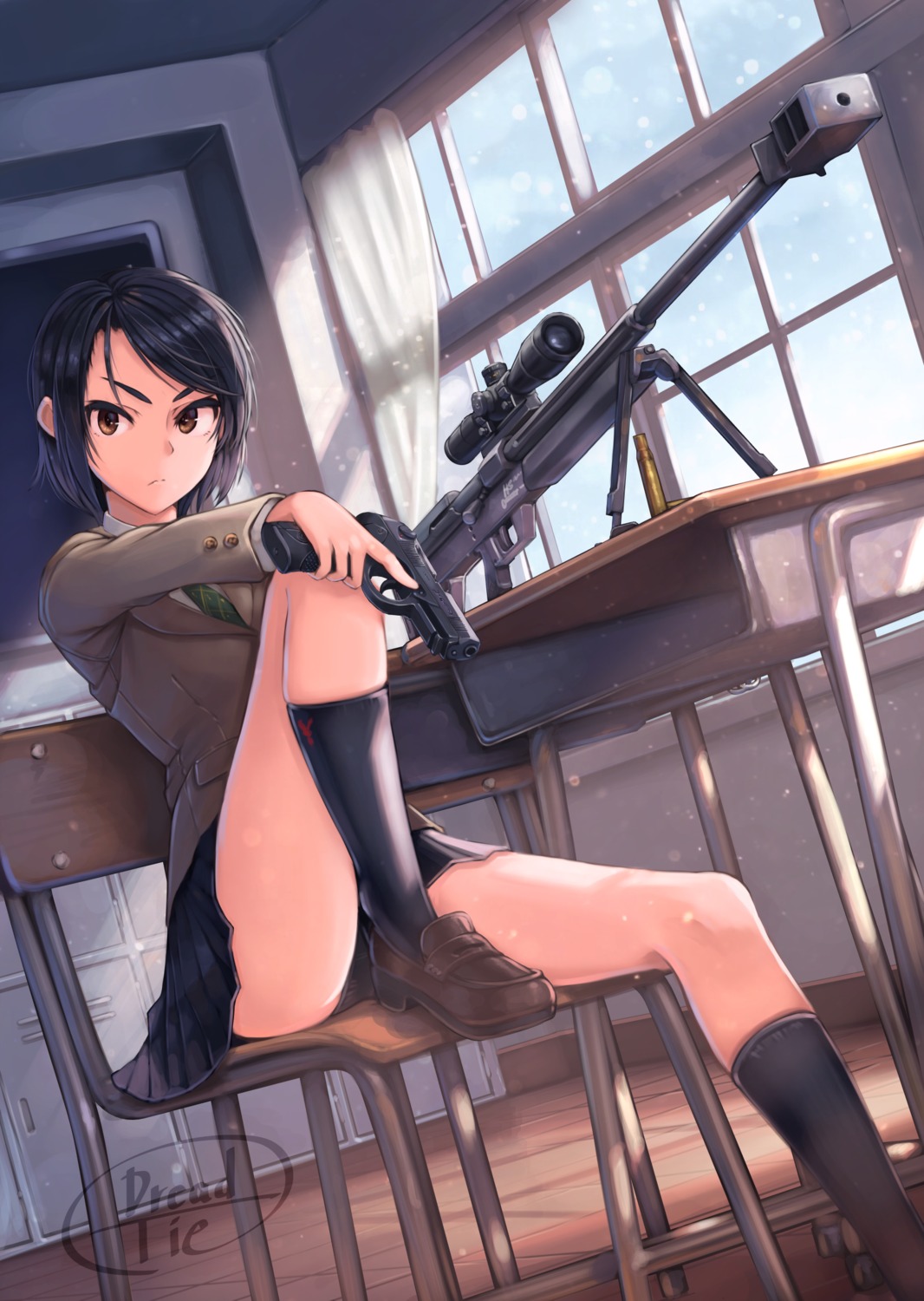 dreadtie, gun, pantsu, seifuku