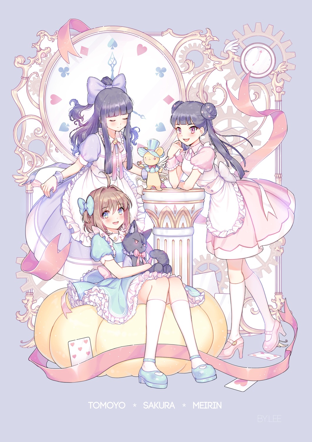 card_captor_sakura, daidouji_tomoyo, dress, heels, kangyui, kerberos, kinomoto_sakura, li_meiling