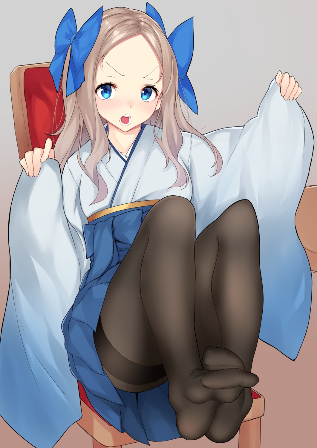 asakaze_(kancolle), feet, japanese_clothes, kantai_collection, nebusoku, pantyhose