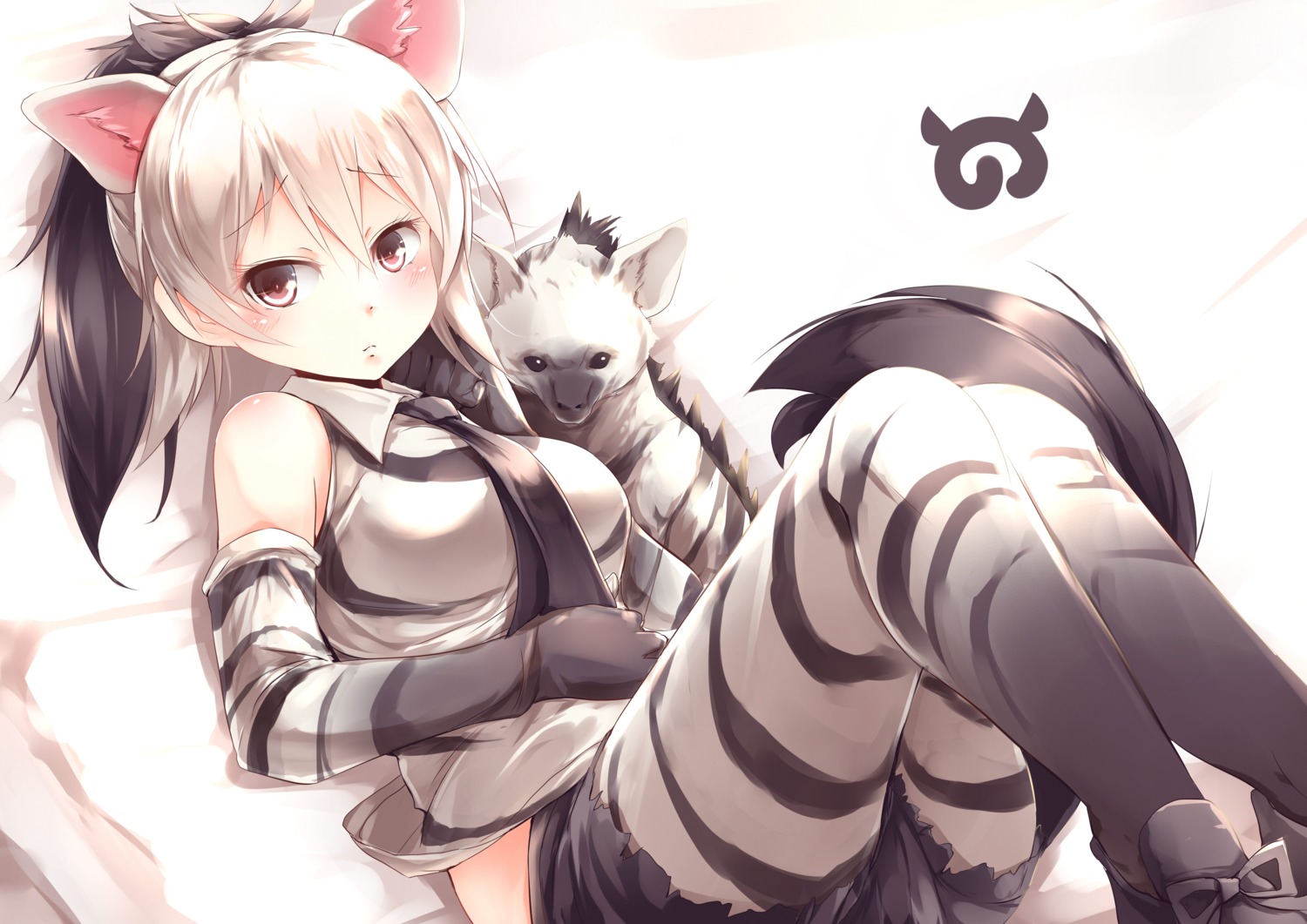 aardwolf, animal_ears, kanzakietc, kemono_friends, pantyhose, tail