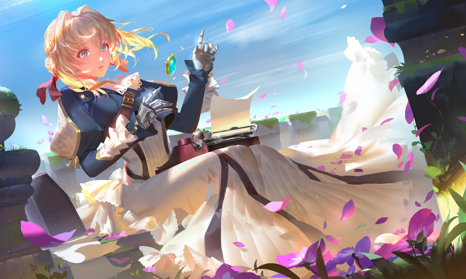 dress, jinn_avalon, mecha_musume, violet_evergarden, violet_evergarden_(character)