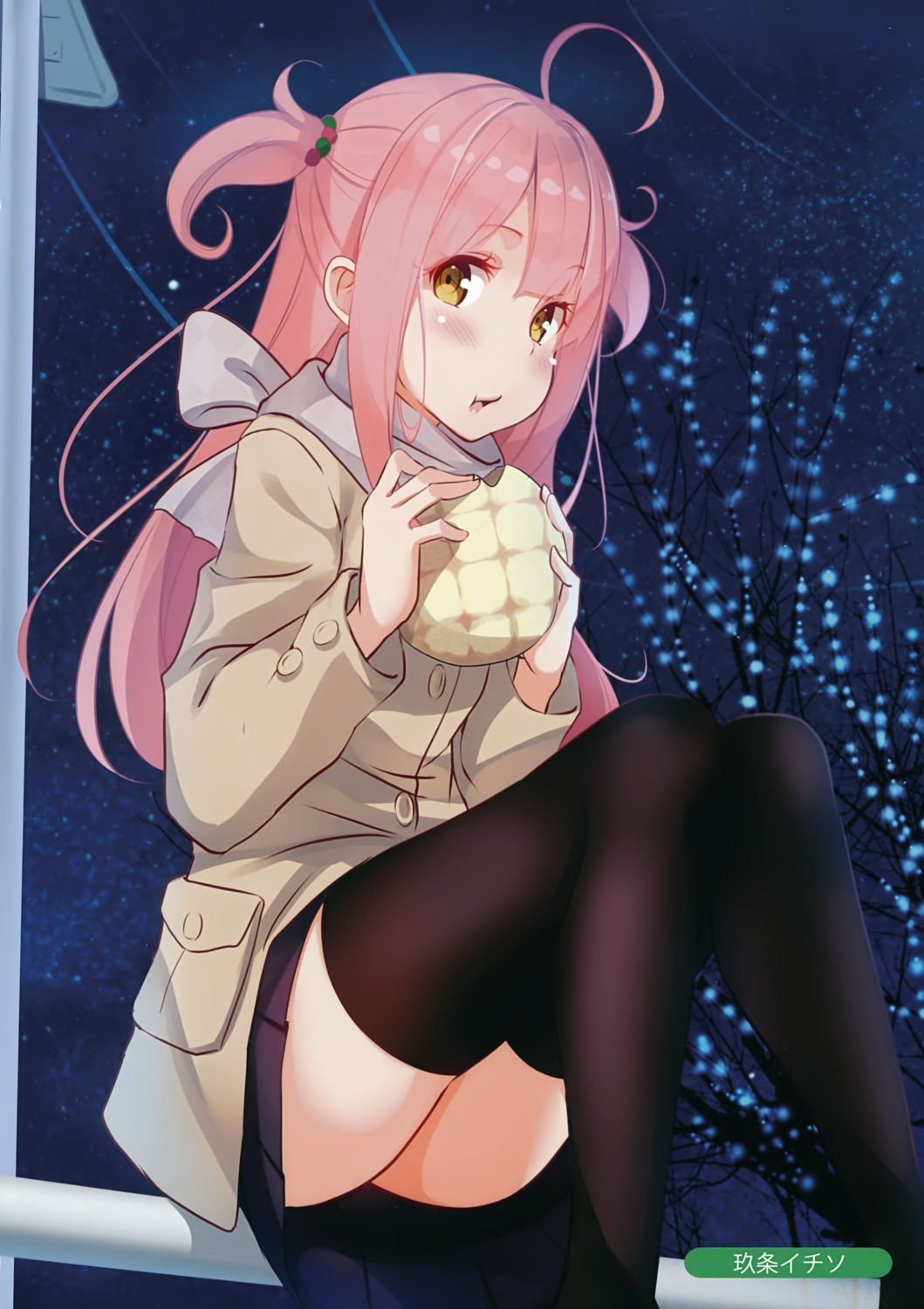kujou_ichiso, melonbooks, seifuku, thighhighs