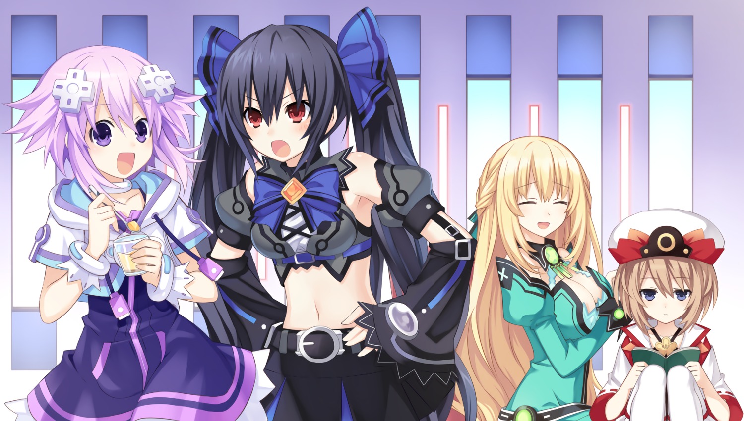 blanc, breast_hold, chou_megami_shinkou_noire_gekishin_black_heart, choujigen_game_neptune, cleavage, dress, game_cg, neptune