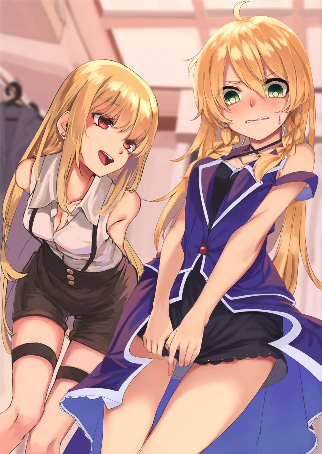 cleavage, dress, garter, mizuiro_raika