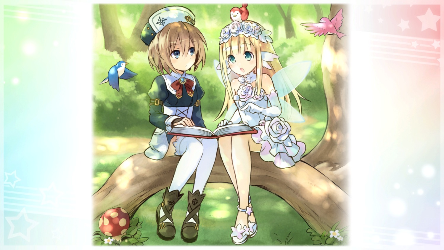 blanc, bouquet_(choujigen_game_neptune), choujigen_game_neptune, dress, four_goddesses_online:_cyber_dimension_neptune, game_cg, thighhighs, tsunako