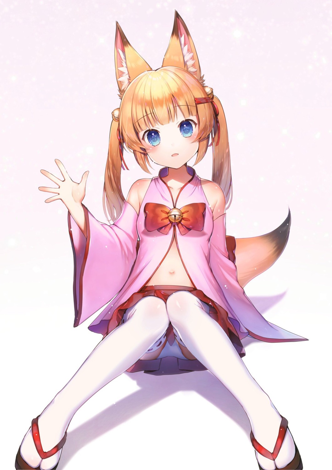 animal_ears, kemomimi_vr_channel, mikoko_(kemomimi_vr_channel), momoshiki_tsubaki, pantsu, tail, thighhighs