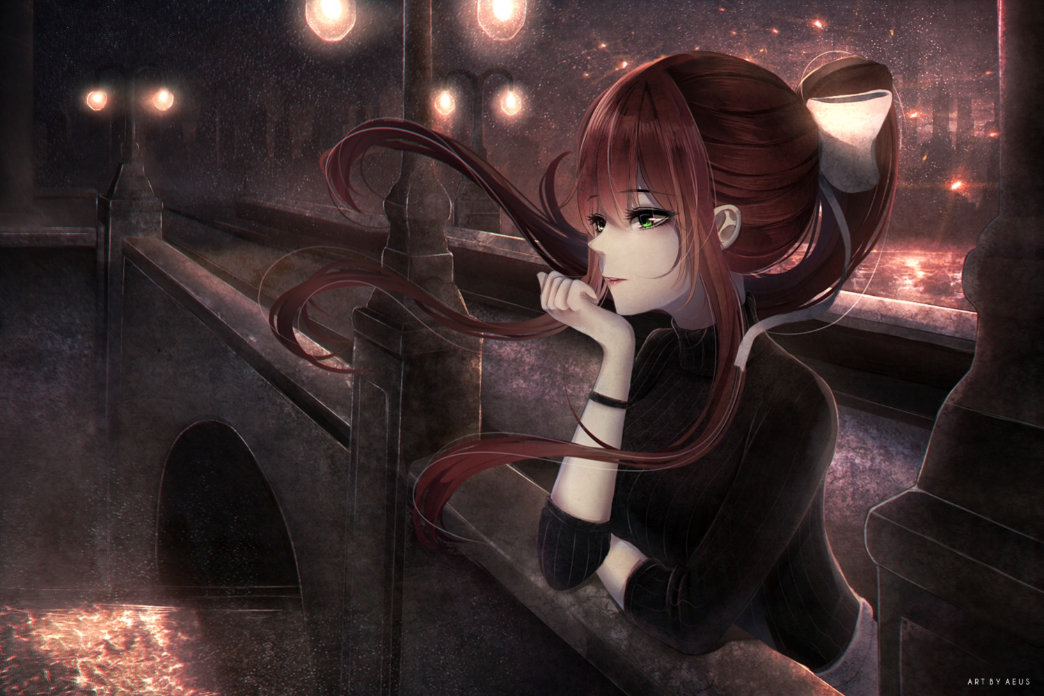 aeus, doki_doki_literature_club!, monika_(doki_doki_literature_club!), sweater