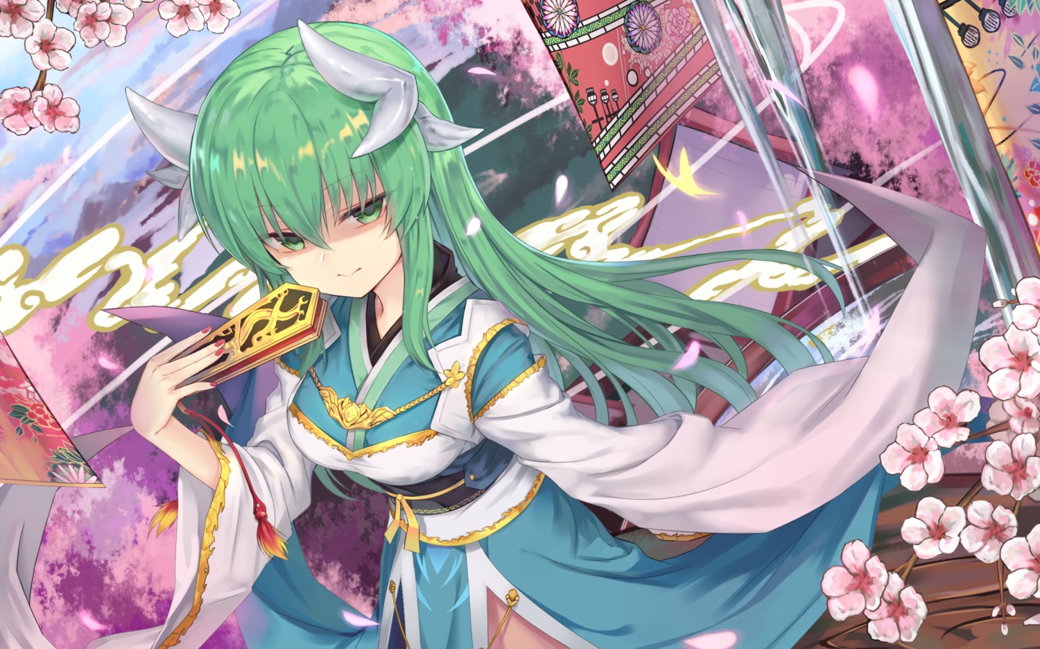 fate/grand_order, horns, japanese_clothes, kiyohime_(fate), tsubaki_(yi)