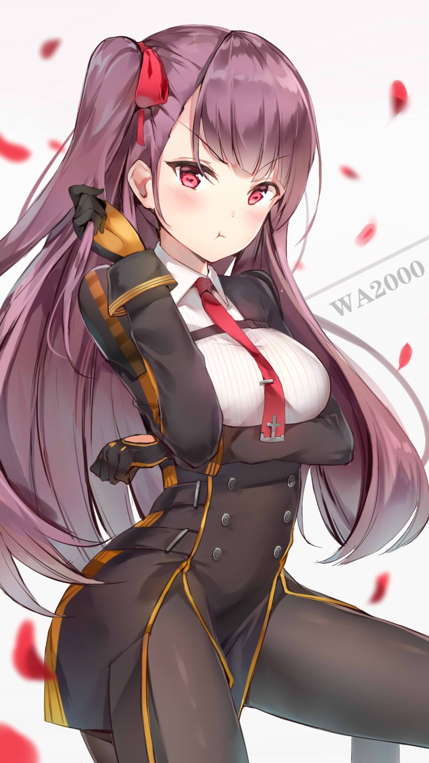 breast_hold, ginn_(hzh770121), girls_frontline, pantyhose, uniform, wa2000_(girls_frontline)