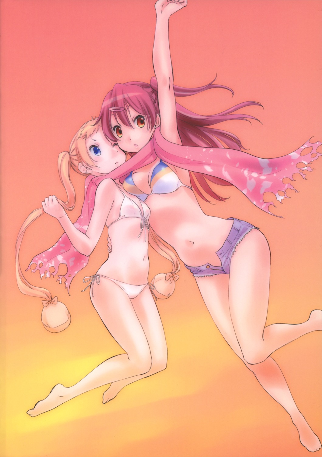 bikini, bikini_top, chuunibyou_demo_koi_ga_shitai!, cleavage, dekomori_sanae, kurogane_ken, nibutani_shinka, swimsuits