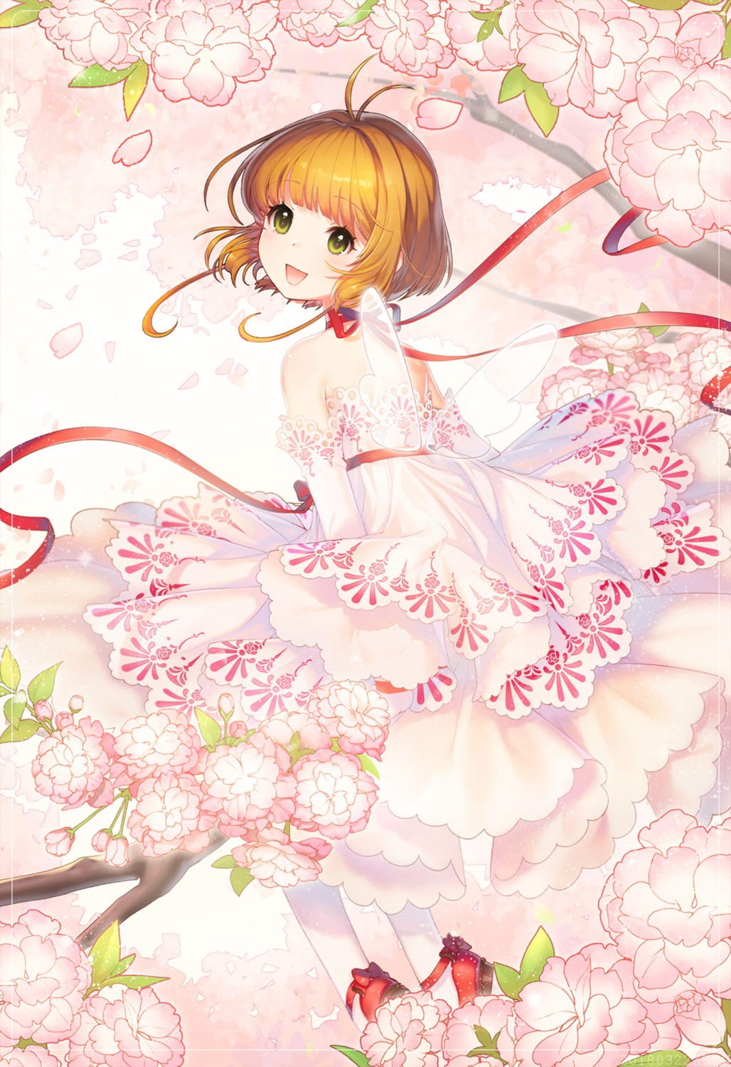 card_captor_sakura, dress, kinomoto_sakura, ng_(kimjae737), wings