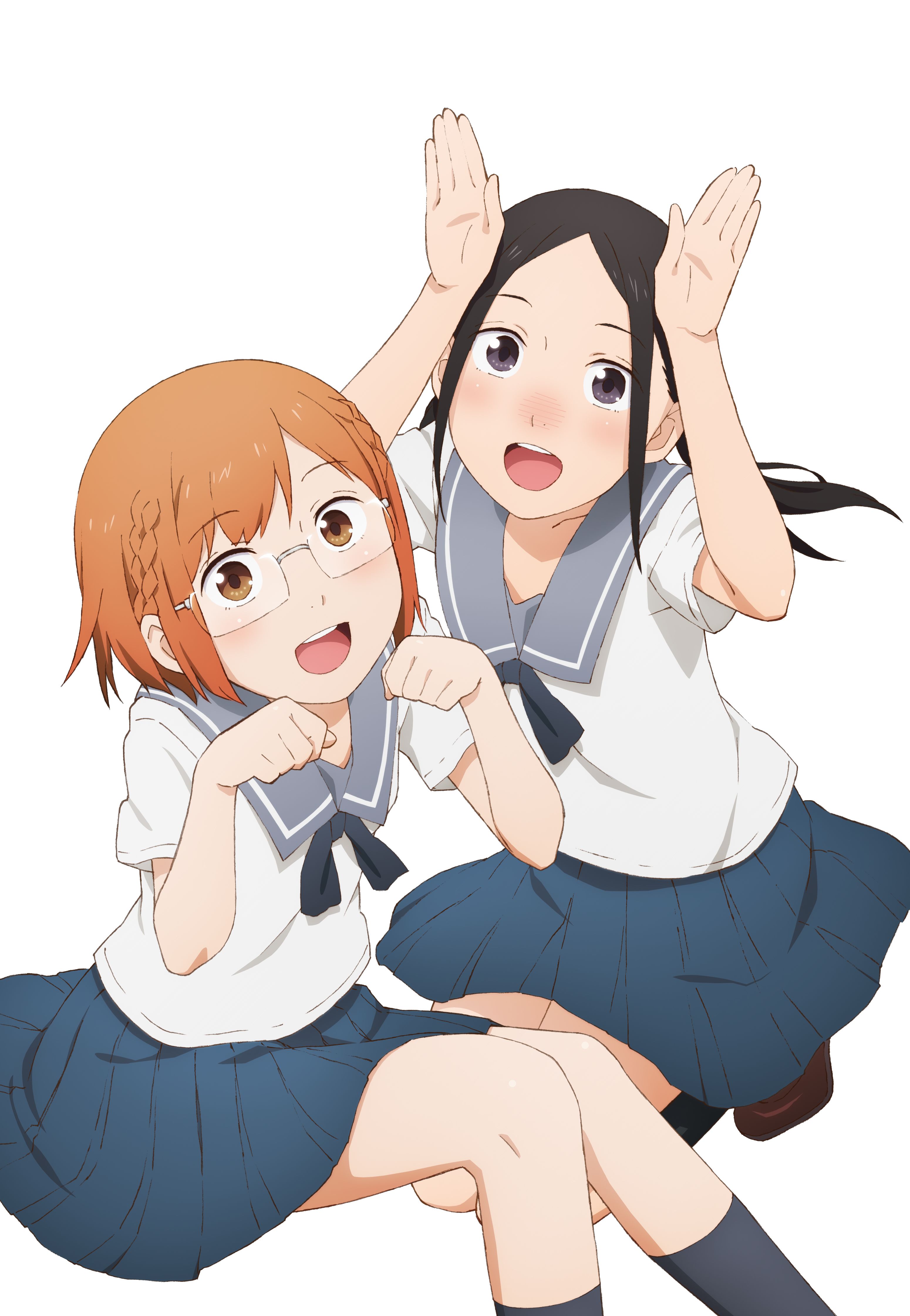 chio-chan_no_tsuugakuro, megane, miyamo_chio, nonomura_manana, seifuku