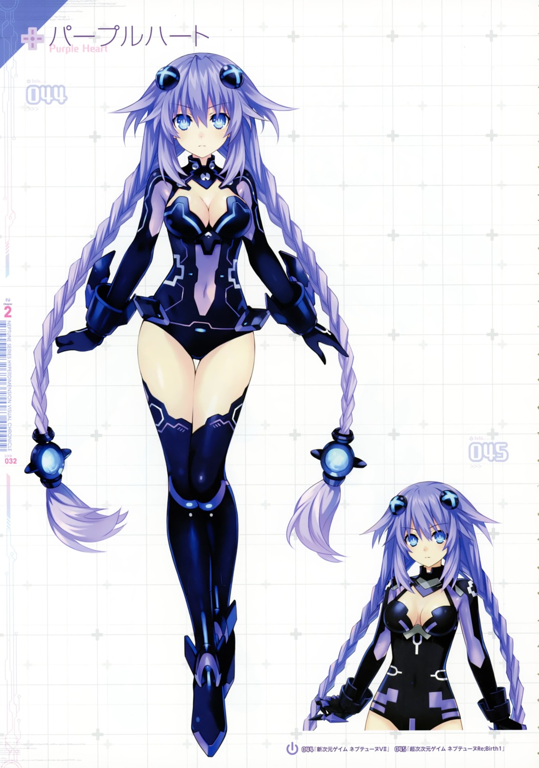 bodysuit, choujigen_game_neptune, choujigen_game_neptune_re;birth_1, cleavage, crease, fixme, purple_heart, shinjigen_game_neptune_vii