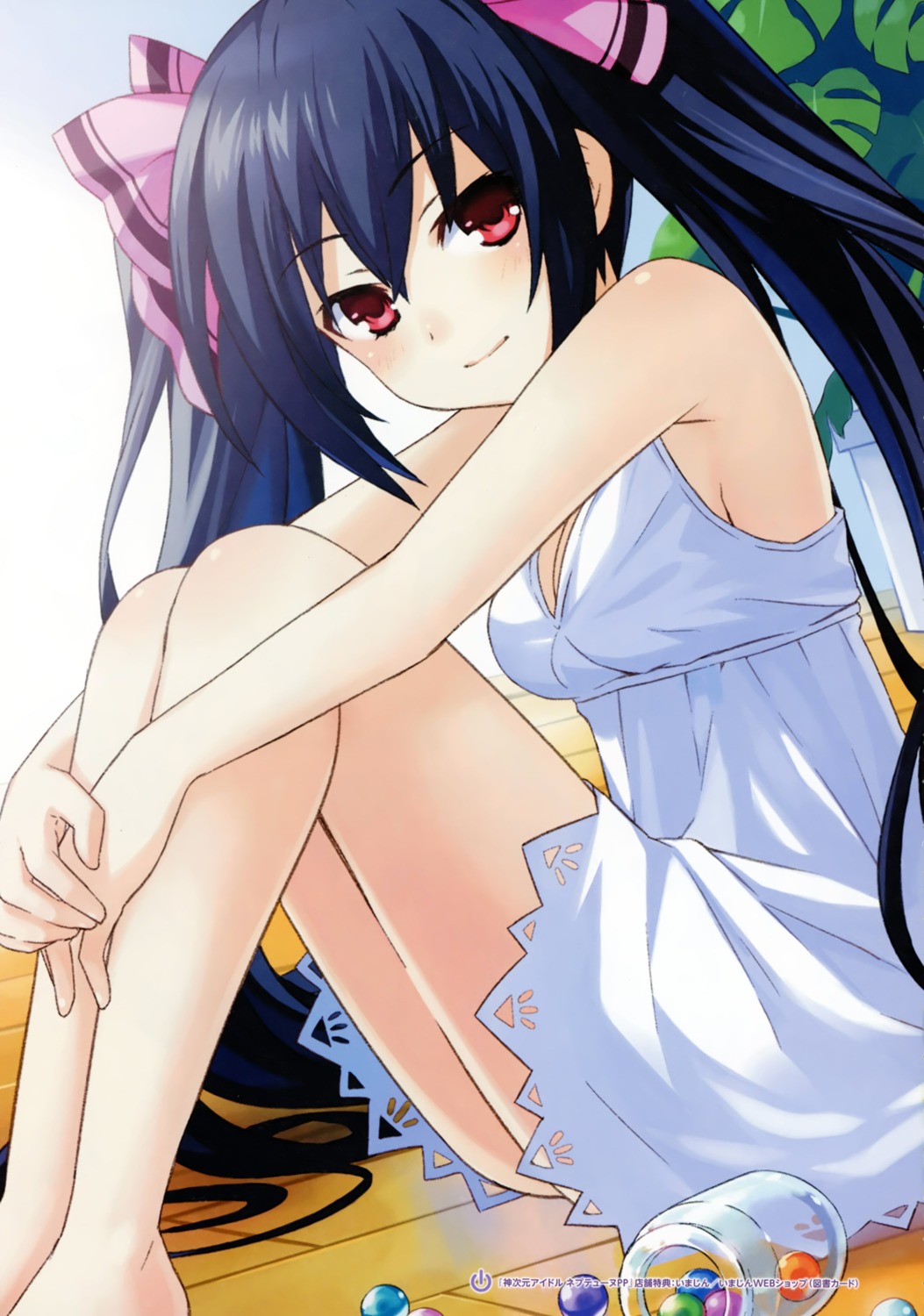 choujigen_game_neptune, dress, kami_jigen_idol_neptune_pp, noire, summer_dress, tsunako