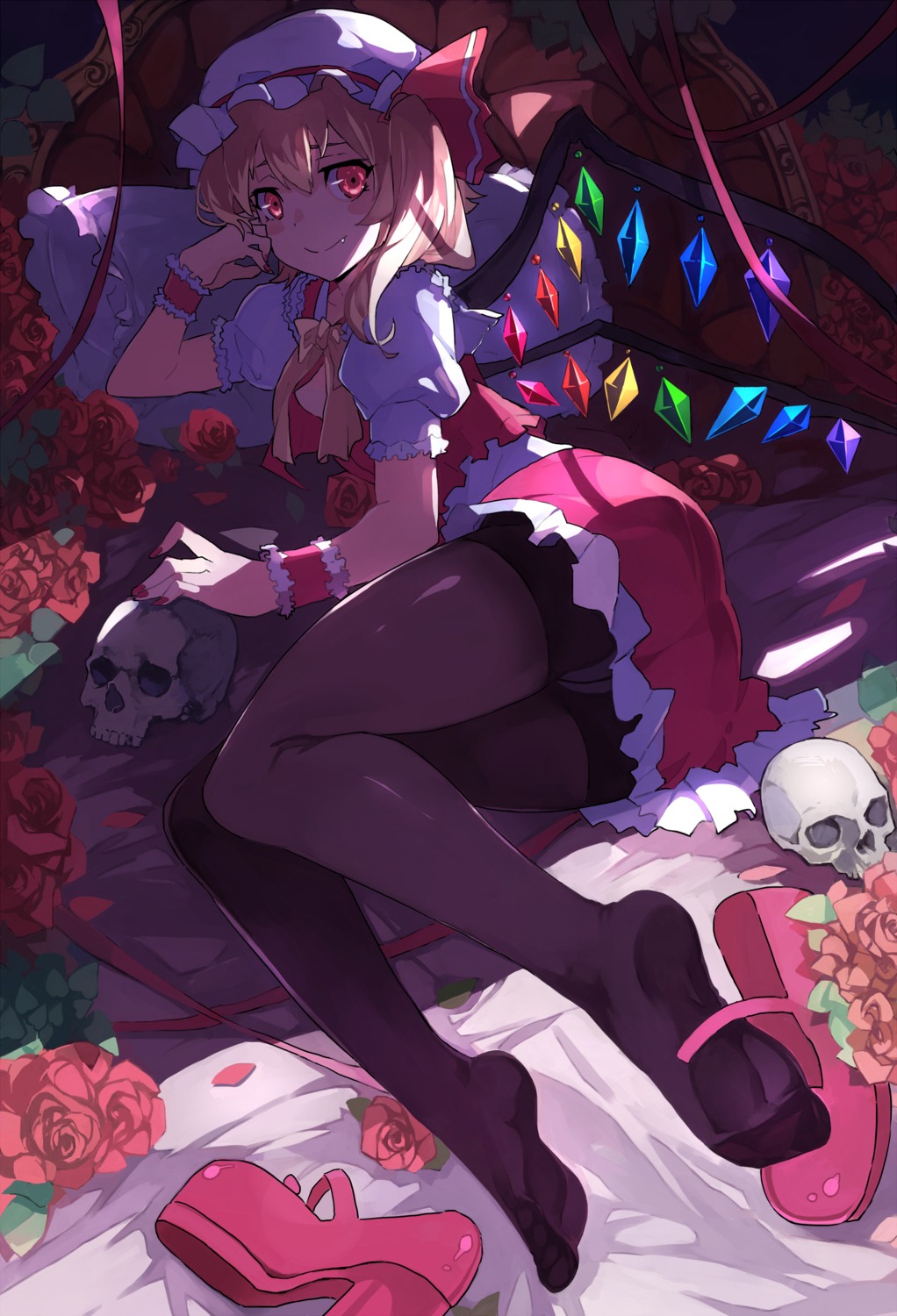 feet, flandre_scarlet, pantsu, pantyhose, touhou, wings, zhuxiao517