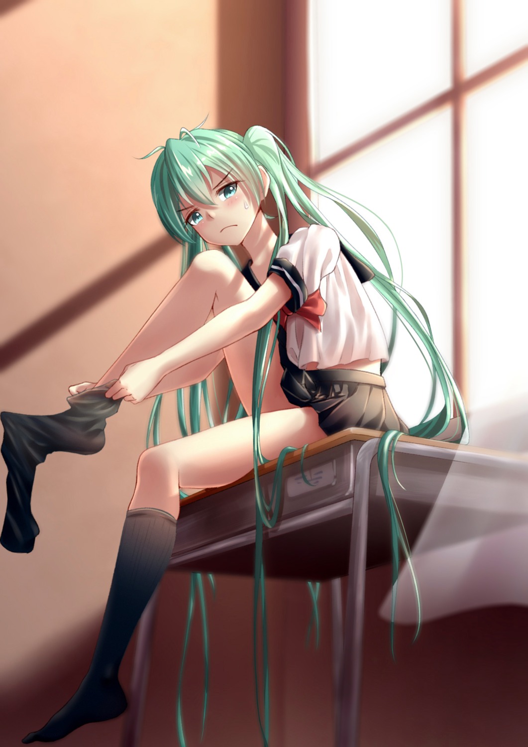 geduan, hatsune_miku, seifuku, vocaloid