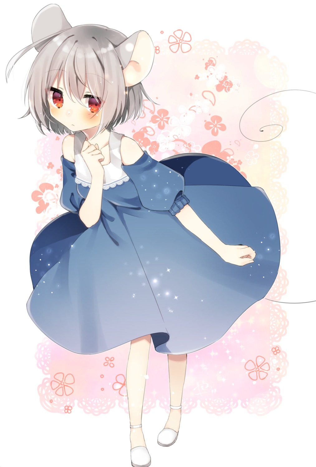 abe_suke, animal_ears, dress, nazrin, tail, touhou