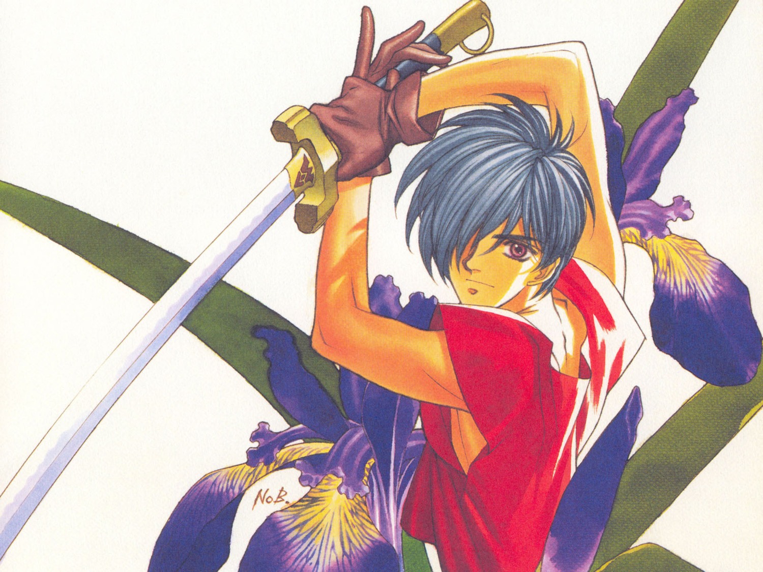 escaflowne, male, van_fanel, wallpaper, yuki_nobuteru