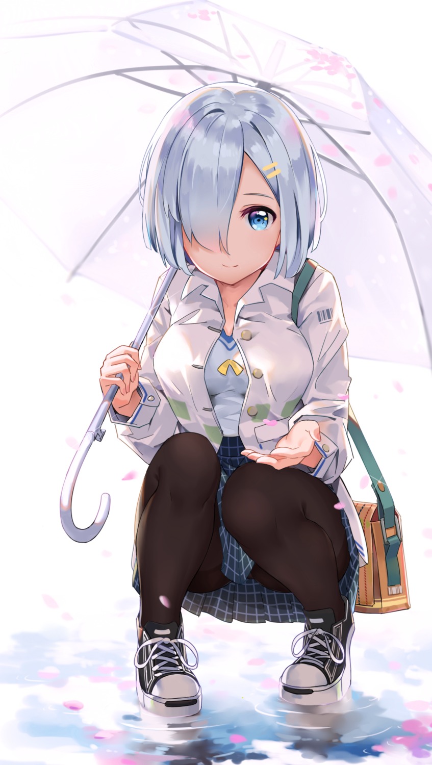 hamakaze_(kancolle), kantai_collection, pantyhose, umbrella, yamano_(yamanoh)