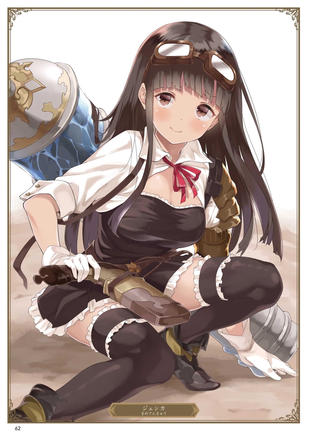 granblue_fantasy, gun, jessica_(granblue_fantasy), mamedenkyuu, thighhighs