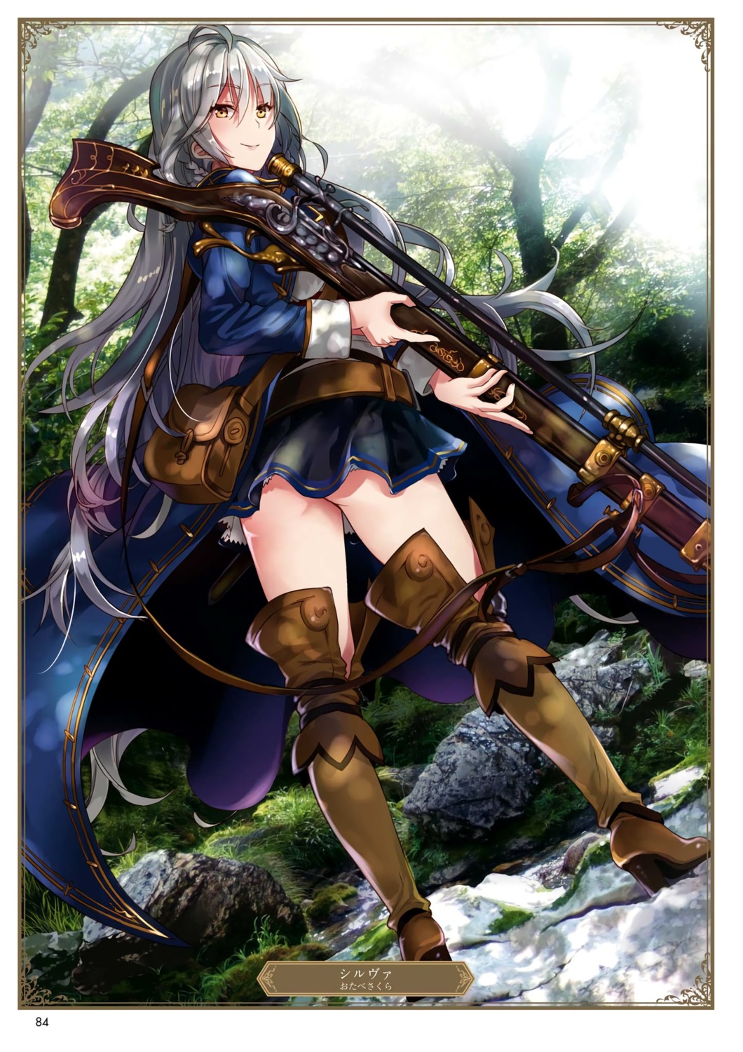 granblue_fantasy, gun, heels, otabe_sakura, silva_(granblue_fantasy), thighhighs, weapon