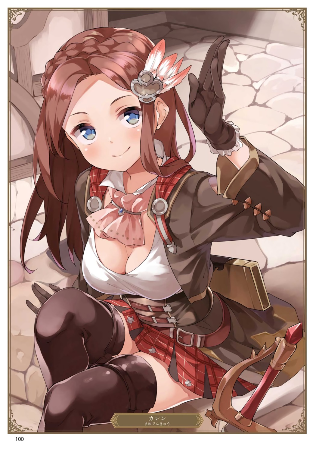 carren_(granblue_fantasy), cleavage, granblue_fantasy, mamedenkyuu, thighhighs