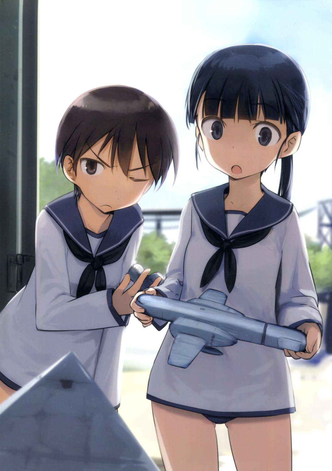 sakamoto_mio, school_swimsuit, seifuku, shimada_humikane, strike_witches, swimsuits, wakamoto_tetsuko
