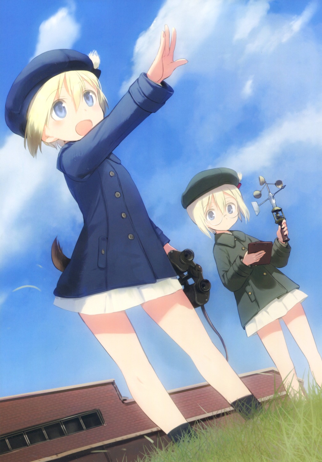 erica_hartmann, megane, shimada_humikane, strike_witches, tail, uniform, ursula_hartmann