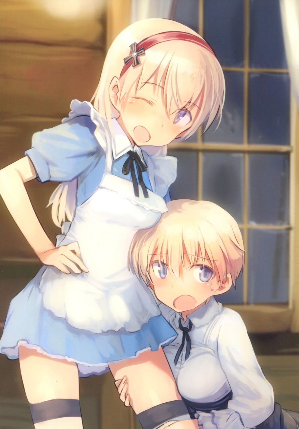 dress, eila_ilmatar_juutilainen, nikka_edvardine_katajainen, shimada_humikane, strike_witches, thighhighs
