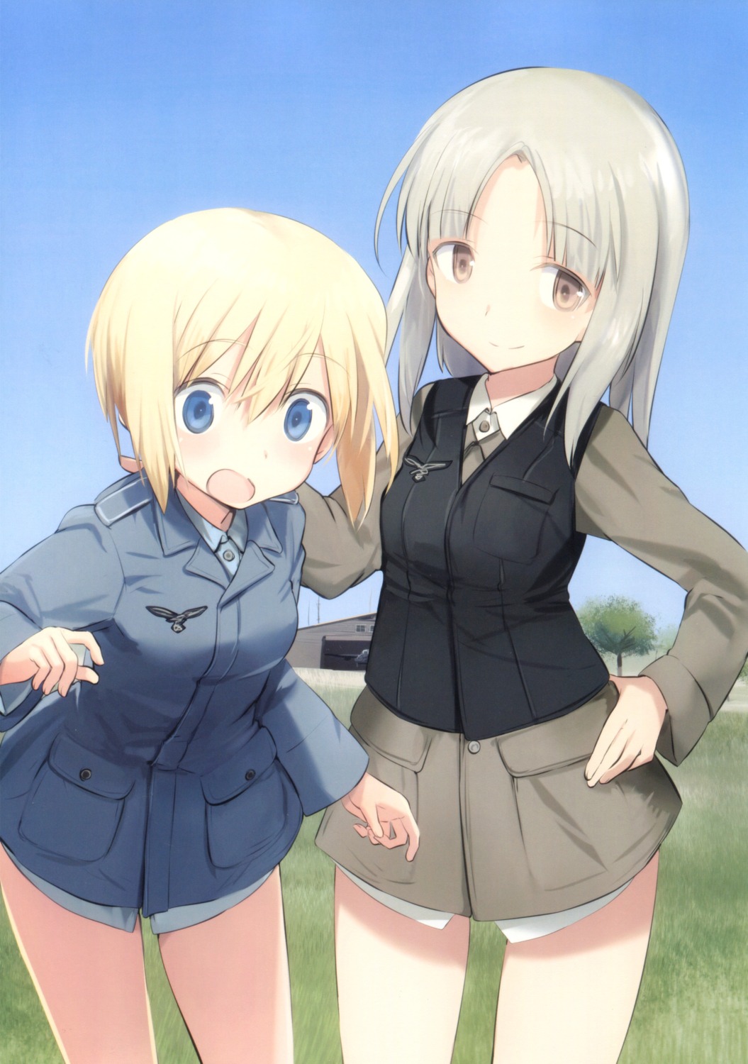 edytha_rossmann, erica_hartmann, shimada_humikane, strike_witches, uniform