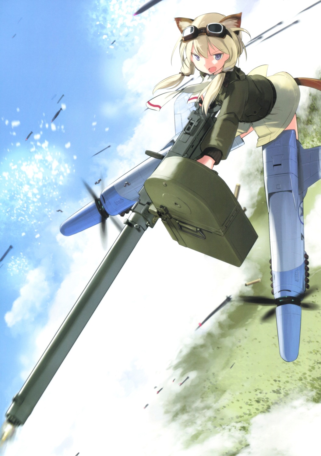 animal_ears, carla_j_luksic, gun, shimada_humikane, strike_witches, tail, uniform
