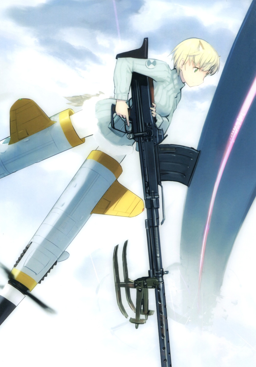 animal_ears, gun, hanna_hertta_wind, pantyhose, shimada_humikane, strike_witches