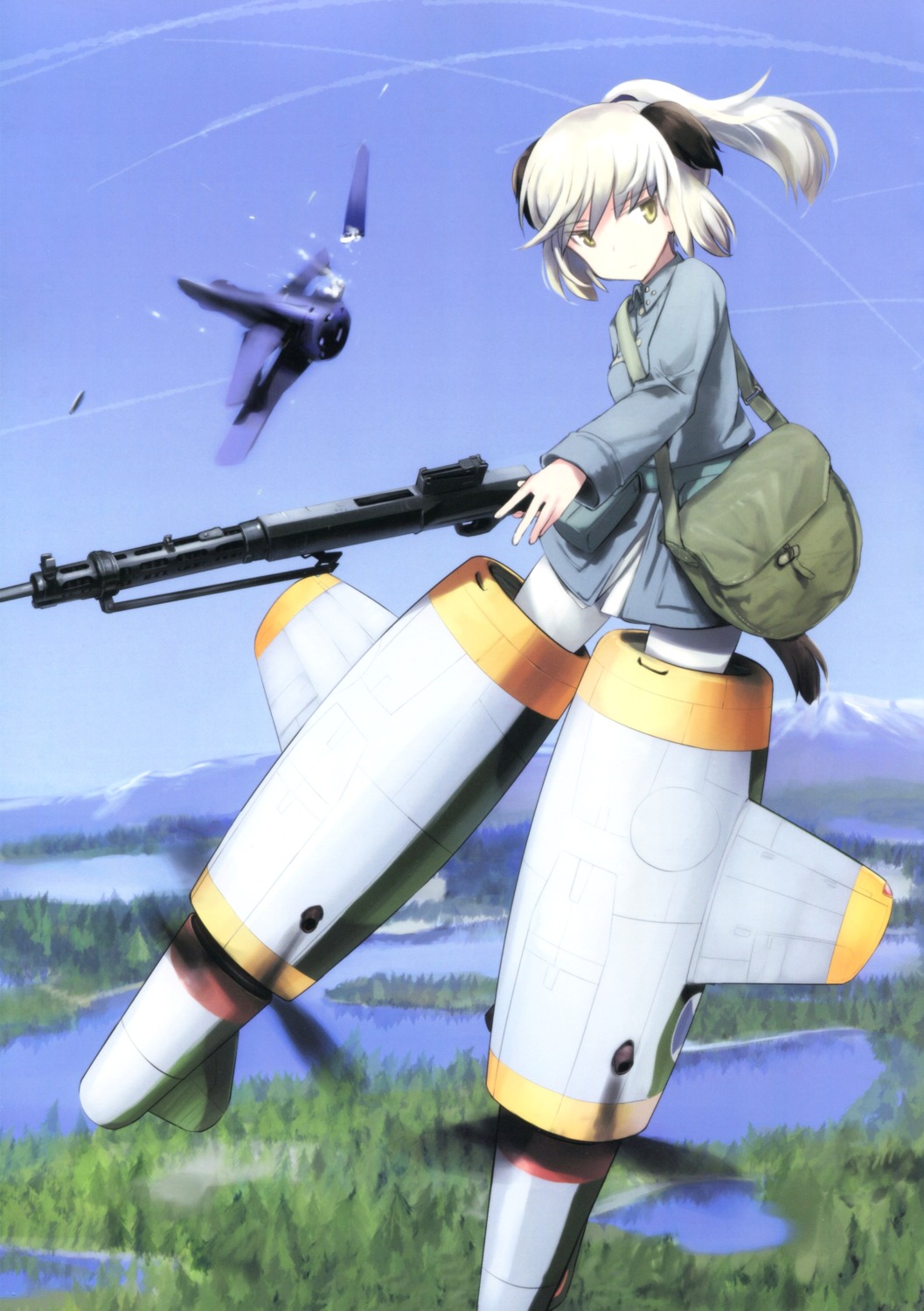 animal_ears, gun, laura_nissinen, pantyhose, shimada_humikane, strike_witches, uniform