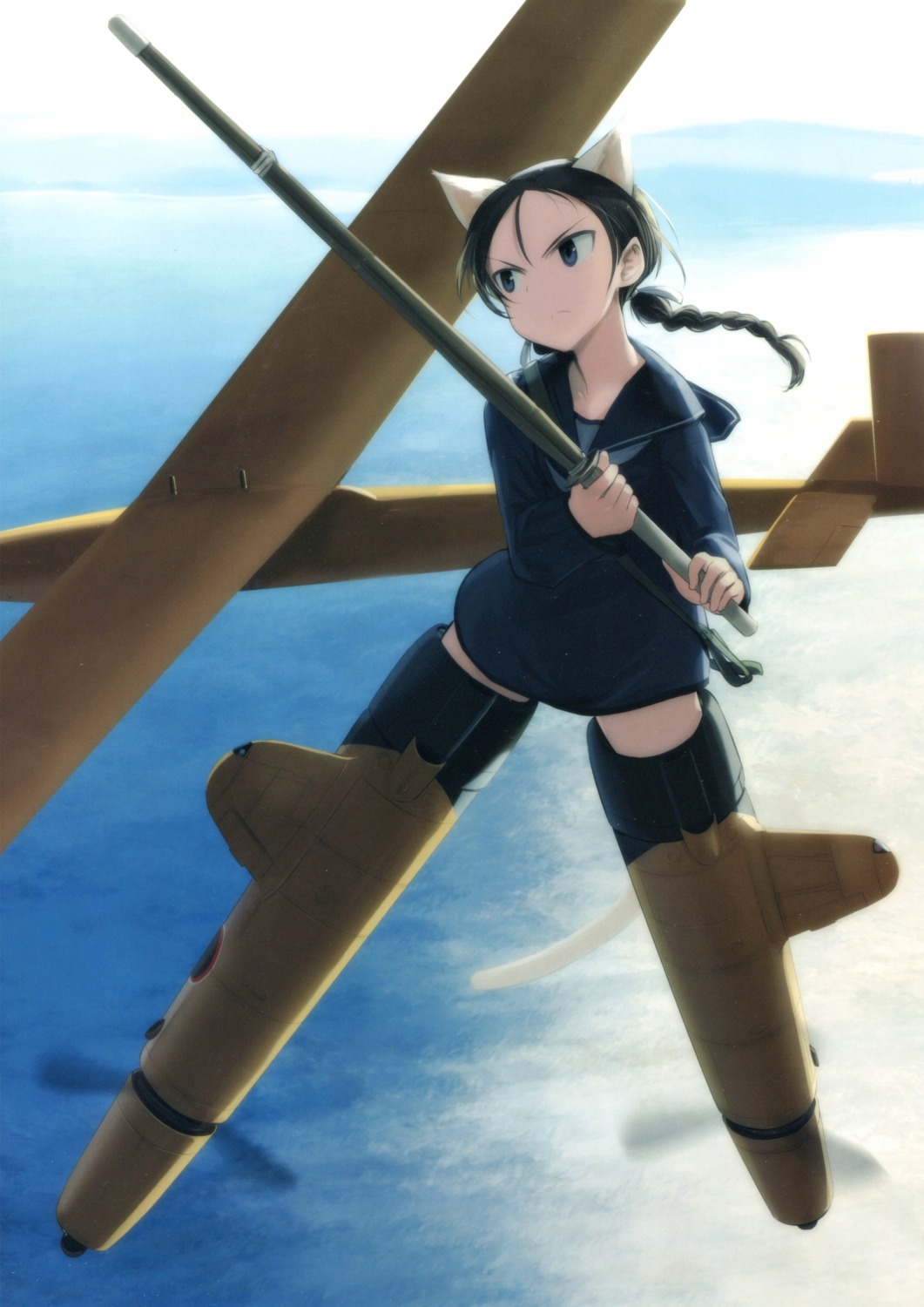 animal_ears, misumi_miya, seifuku, shimada_humikane, strike_witches, sword