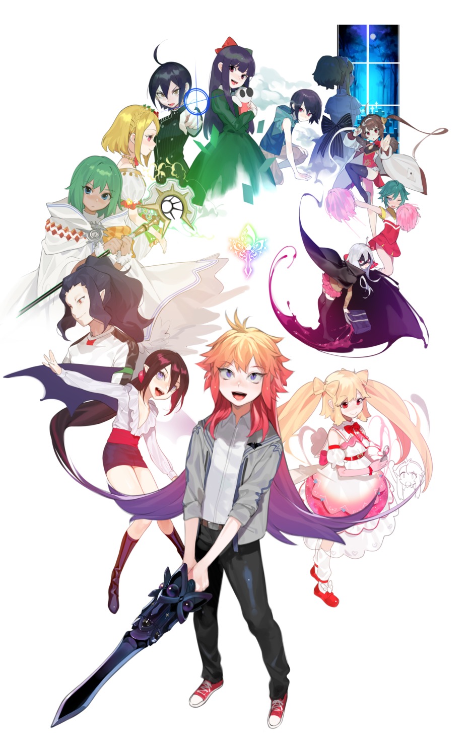 azur_lane, cheerleader, chinadress, crossover, dangan-ronpa_v3, dragon_shadow_spell, dress, elizabeth_von_wettin