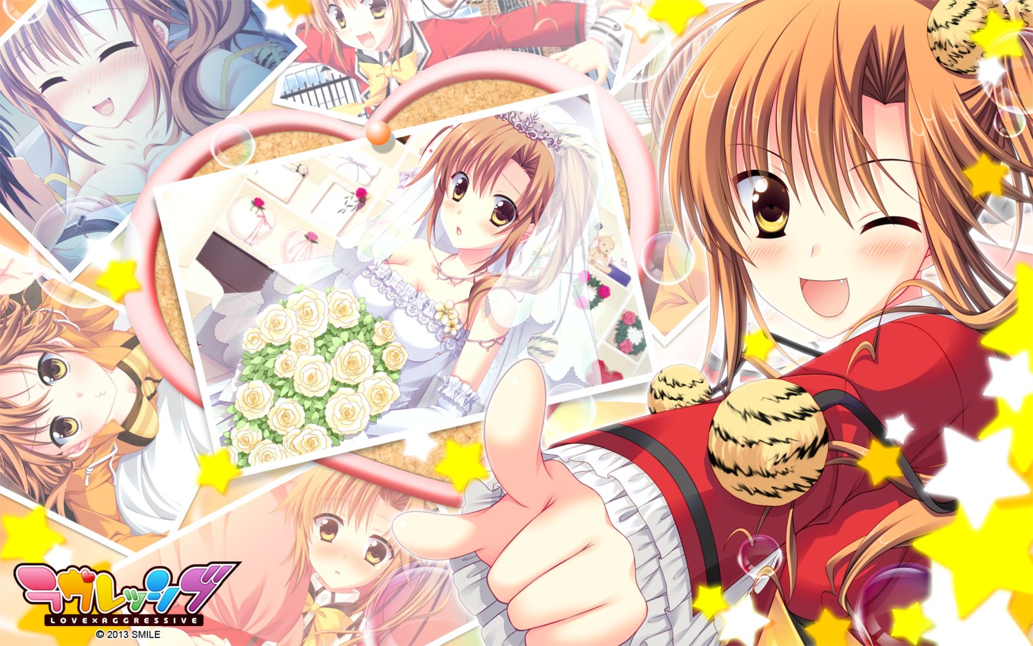 cleavage, dress, love-ressive, seifuku, smile_(company), tagme, wallpaper, wedding_dress