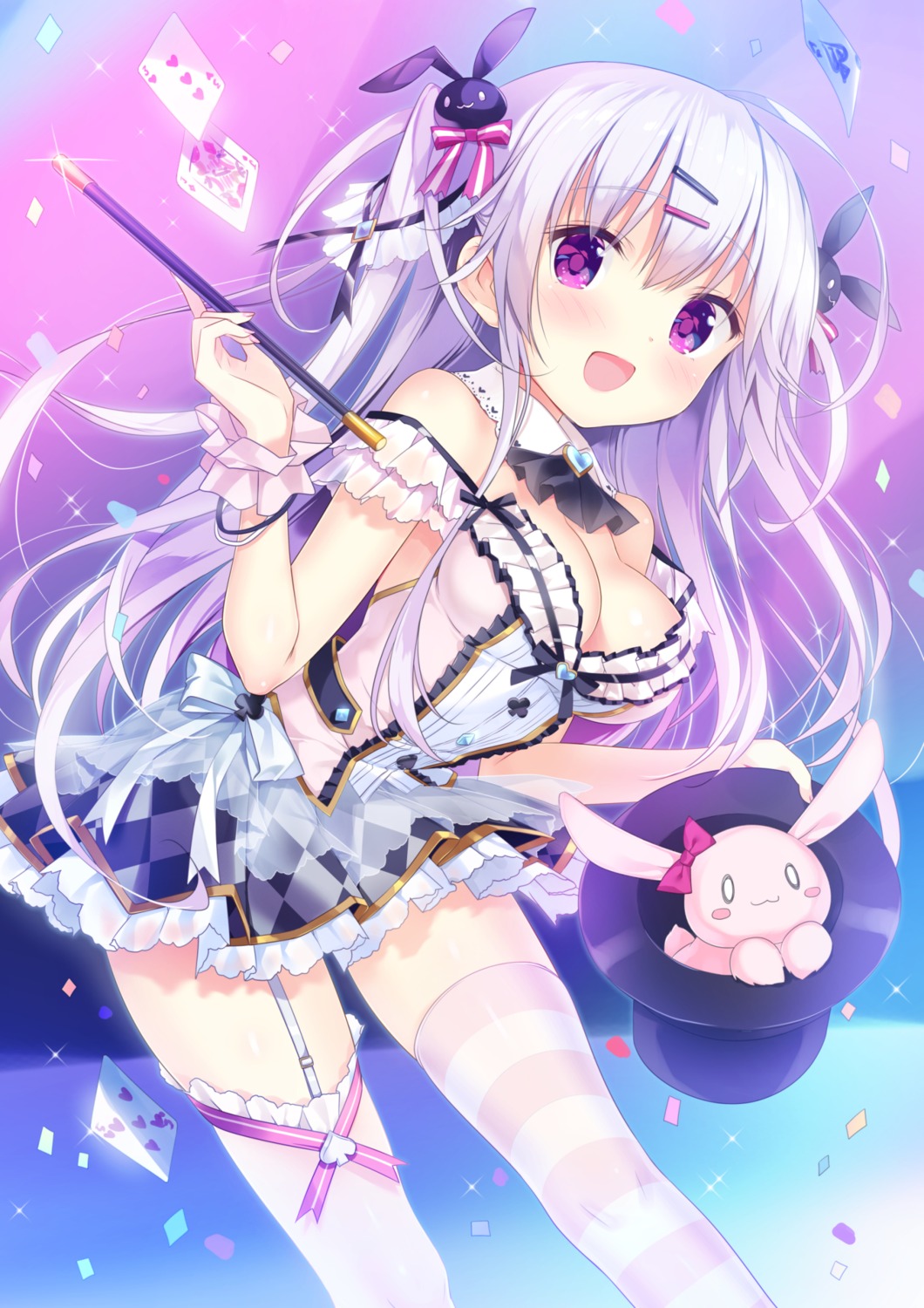 cleavage, kimishima_ao, silk_(kimishima_ao), stockings, thighhighs