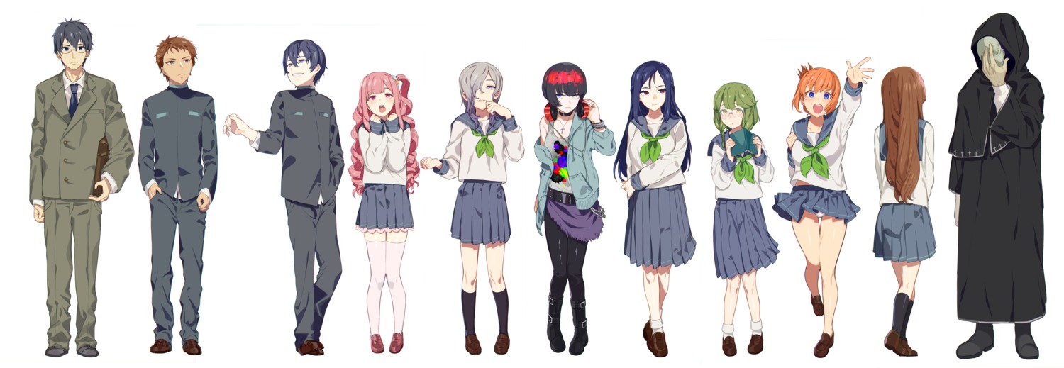 business_suit, mame_ojitan, megane, pantsu, robe, seifuku, skirt_lift, thighhighs